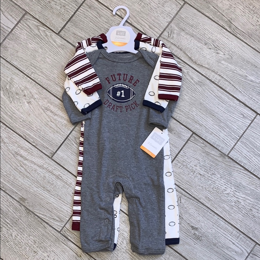 NWT Set of 3 Hudson Baby Coveralls (3-6 months)
